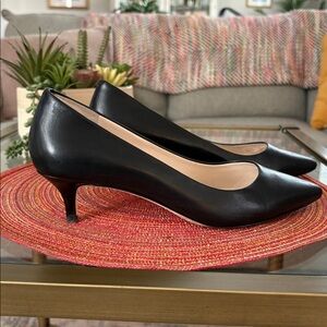 Sleek Black Women's Kitten Heels